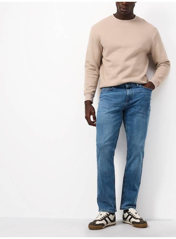 Mid Denim Slim Leg Jeans 44R